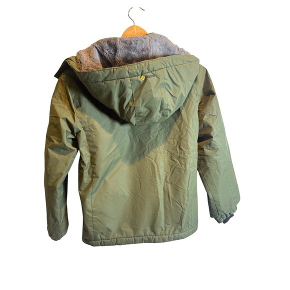 Gemyse Kids Waterproof Insulated Winter Jacket Size 10/12 Olive Green With Hood - Picture 2 of 8